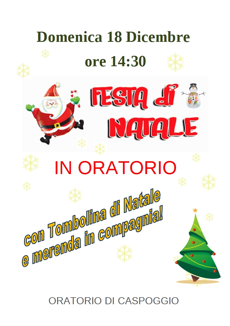 Festa di Natale per i bambini all'oratorio di Caspoggio - 18 dicembre